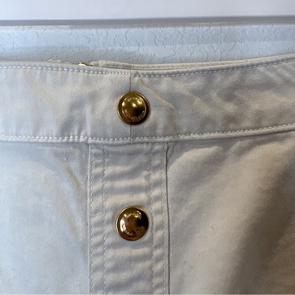 Michael Kors Cream Button Front Crop Top & Mini Skirt Set – Size L - Picture 14 of 16
